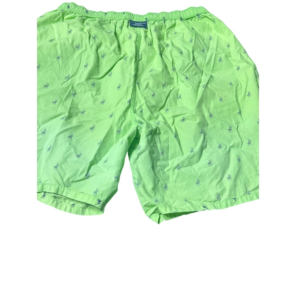 Polo Ralph Lauren Mens Lime Green Navy Pony Logo Cotton Sleep Pajama Shorts M - Picture 9 of 12